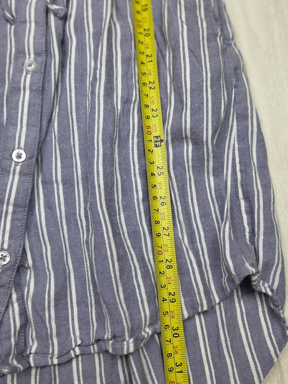 Japna Blue and White Striped Mini Shirt Dress Size Medium - Picture 6 of 6